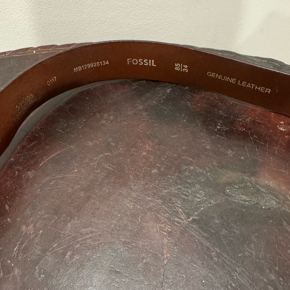 Fossil Dark Brown Genuine Leather Belt size 34